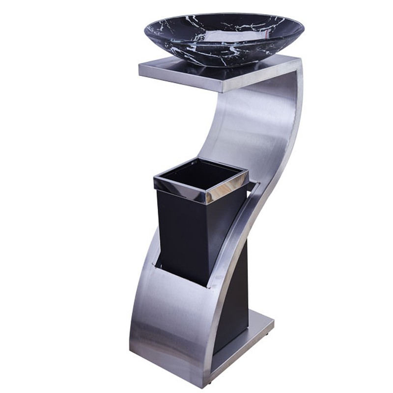 ktv会所商用走廊电梯口垃圾箱带烟灰缸盆欧式高档艺术设计装饰果皮箱