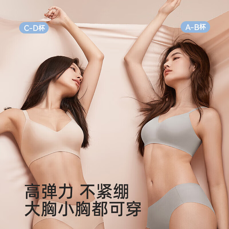 幸棉(LUCKMEEY)幸棉【2件装 盲盒】内衣女无钢圈无痕小胸显大舒适【可选尺码】 2件【无钢圈文胸】 款式颜色随机 M
