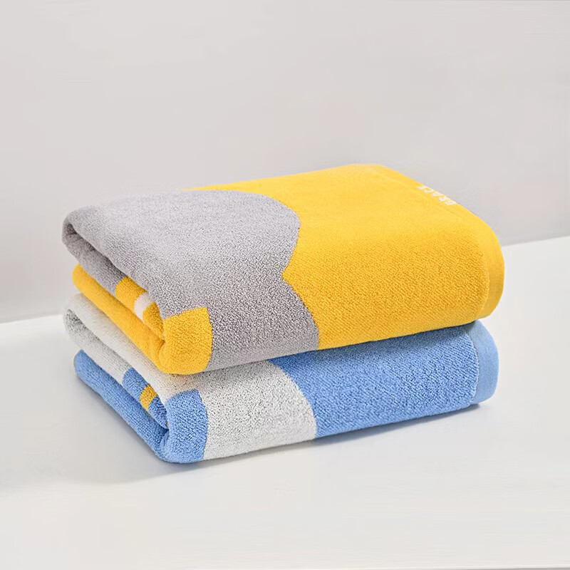 洁丽雅（Grace） 浴巾纯棉儿童卡通男女全棉大浴巾洗澡巾加厚吸水裹身巾 蓝色一条