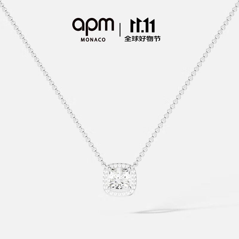APM Monaco小码方形项链可调节吊坠女时尚饰品首饰颈链礼物毛衣链