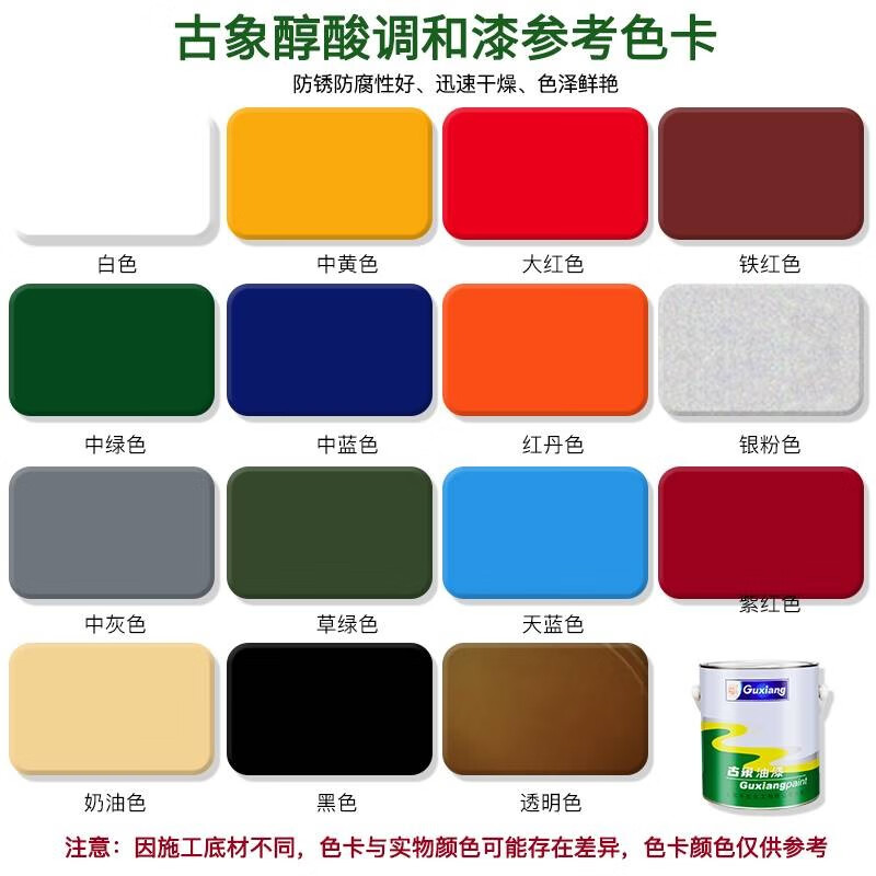 古象调和漆 金属防锈漆暖气片管道 栏杆漆  铁门漆 金属漆  16kg 铁红