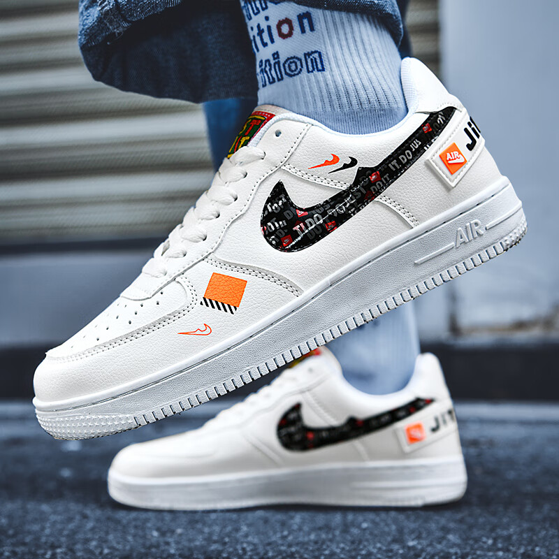 狄宏莆田aj大码男鞋黑白熊猫空军一号情侣低帮板鞋48特大码轻便透气鞋