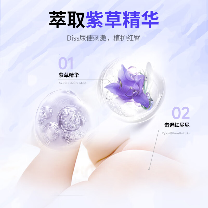 班尼小猪小猪快跑紫草纸尿裤S码薄款婴幼儿专用干爽拉拉裤尿不湿2包 L码 纸尿裤 36片/包(9至14KG)2包