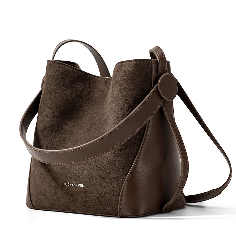 乐其塞文水桶托特女包大容量斜挎手提单肩通勤新款新年礼物送女友77100 咖色