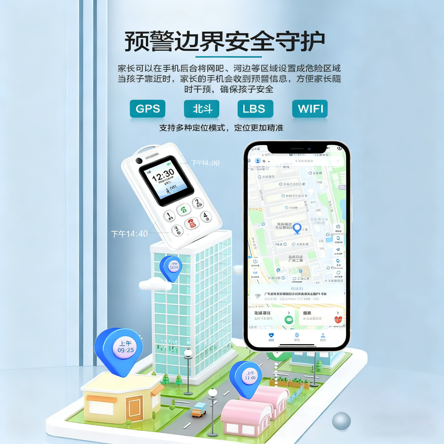 誉国威(YuCup)智能电子学生卡证儿童定位电话卡片手机移动gps校讯通触屏追踪器 白色顶配版(可视频通话) 官方标配-带保护套挂绳