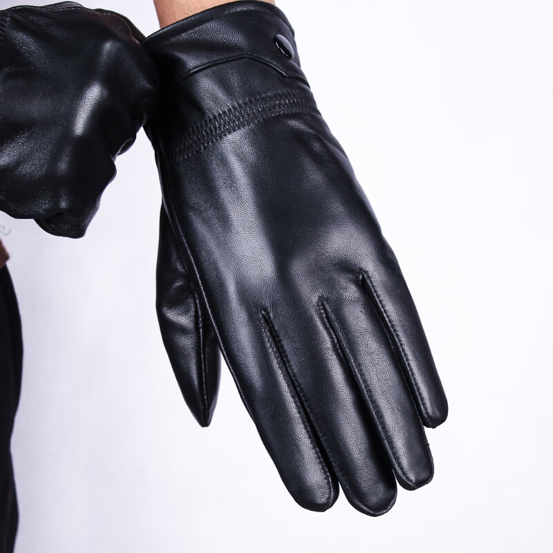 英皇保罗(williampolo)皮手套男士绵羊皮手套骑行开车摩托加绒加厚