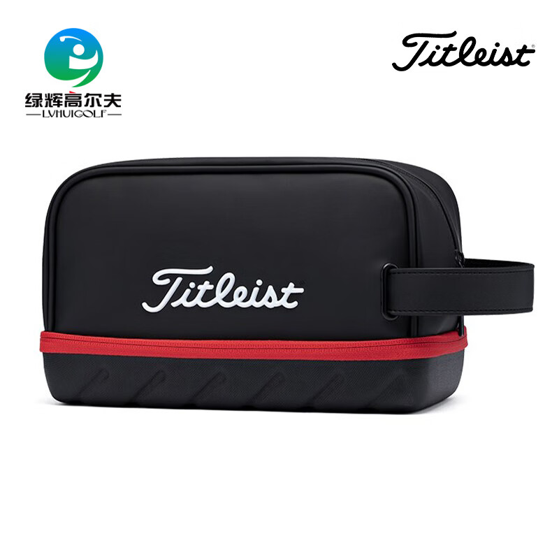 Titleist泰特利斯 高尔夫球包男士配件包新款 运动便携手提包多功能收纳包 TA22PSPK-006 黑红色