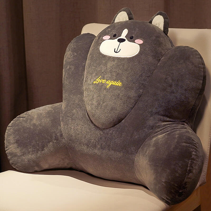 腰垫腰部靠背垫腰疼神器 灰色哈士奇【单独腰靠】 单独腰枕45×45厘米