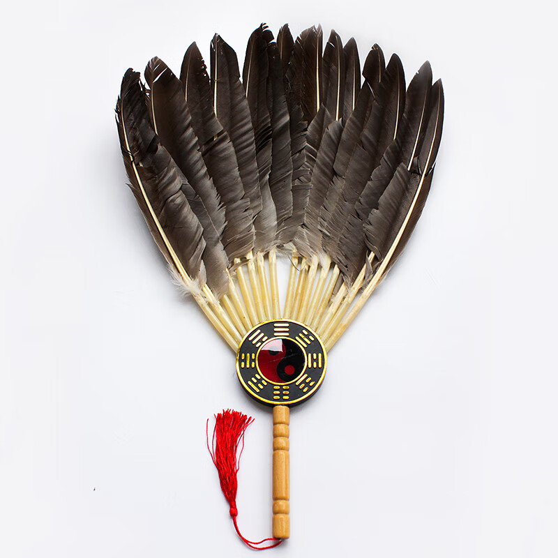 加扇子儿童儿童三国演义演出服官绅孔明扇课本剧古装诸 羽毛扇灰色