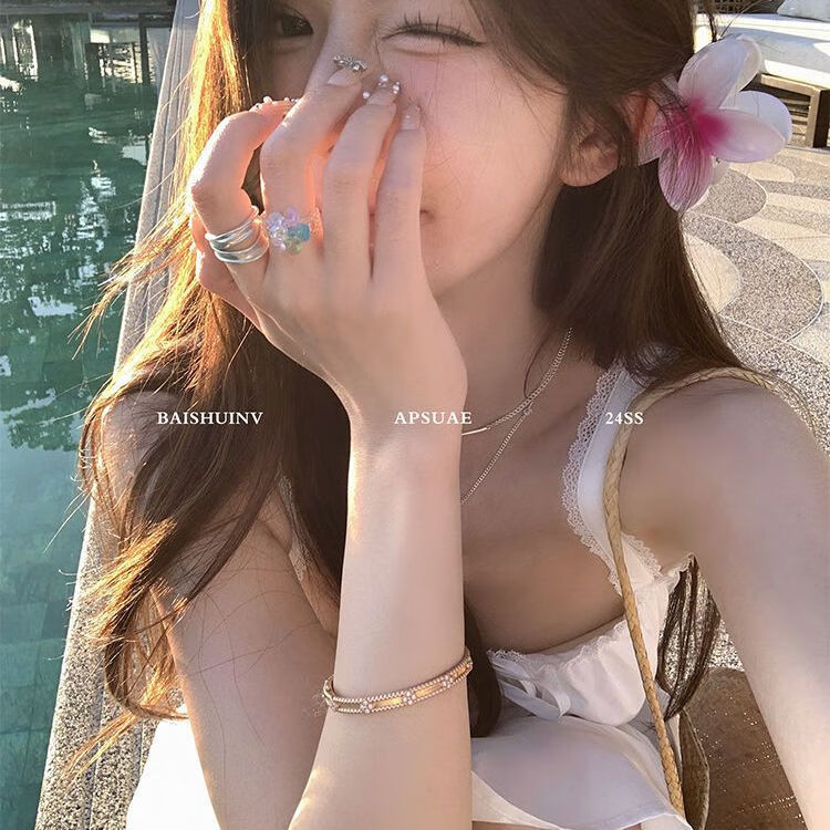 anmifu 安蜜芙七夕节礼物送女朋友法式甜美初恋公主无袖短裙夏季蕾丝