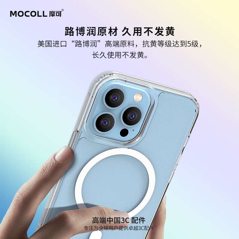 摩可 水晶系列 IV代磨砂磁吸手机保护壳 iPhone 15 Pro Max 磨砂透白【APR超体】