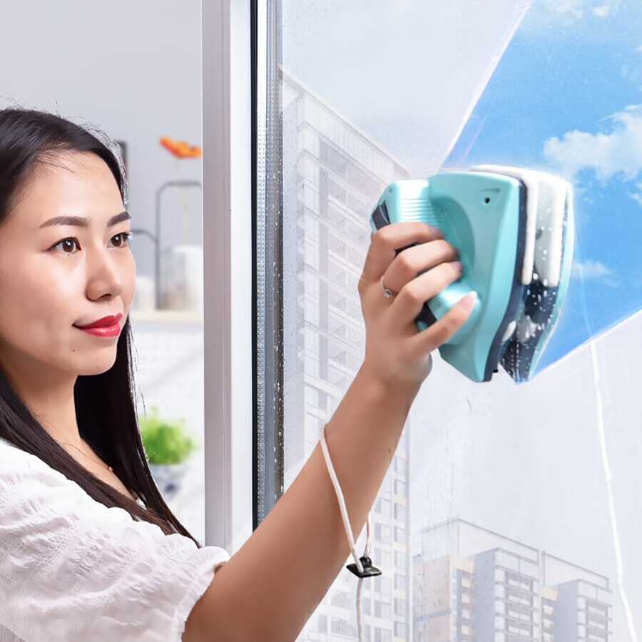 诚成擦玻璃神器双面双层中空三层家用调磁擦窗家政玻璃清洗工具 18-34毫米双层薄三层窗用