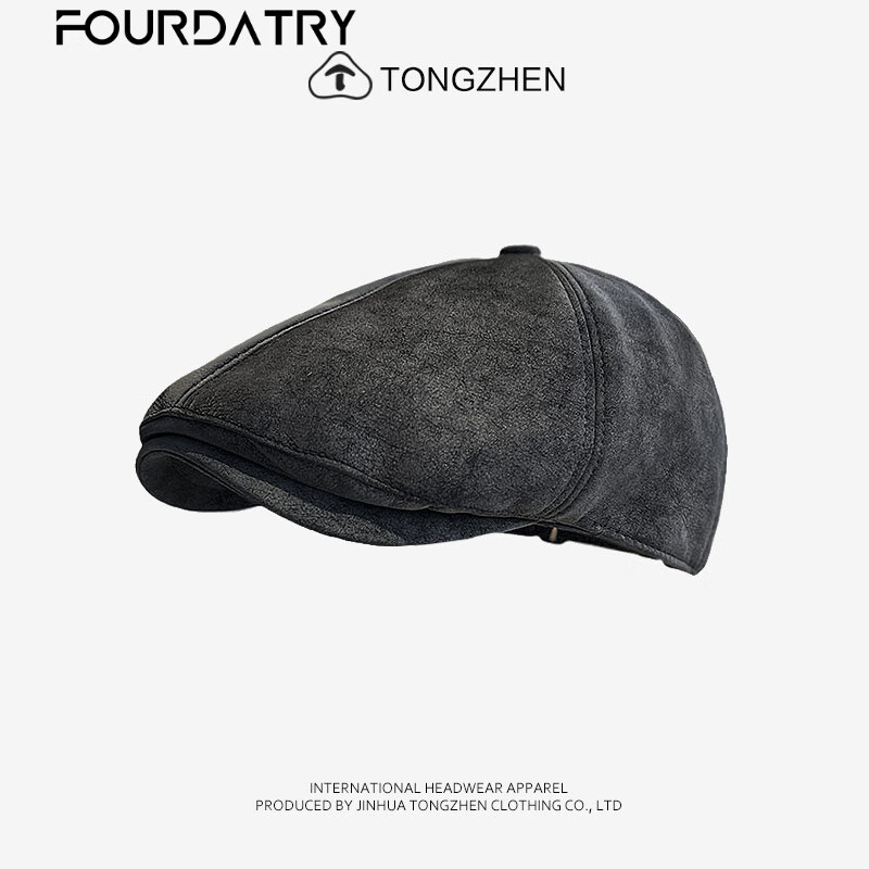 FOURDATRYӢ�׸���Ƥ��ǰ��ñŮ���ﺫ������С���ջ��ұ�ͯñ�ӷ�������ñ ��ɫ M (56-58cm)