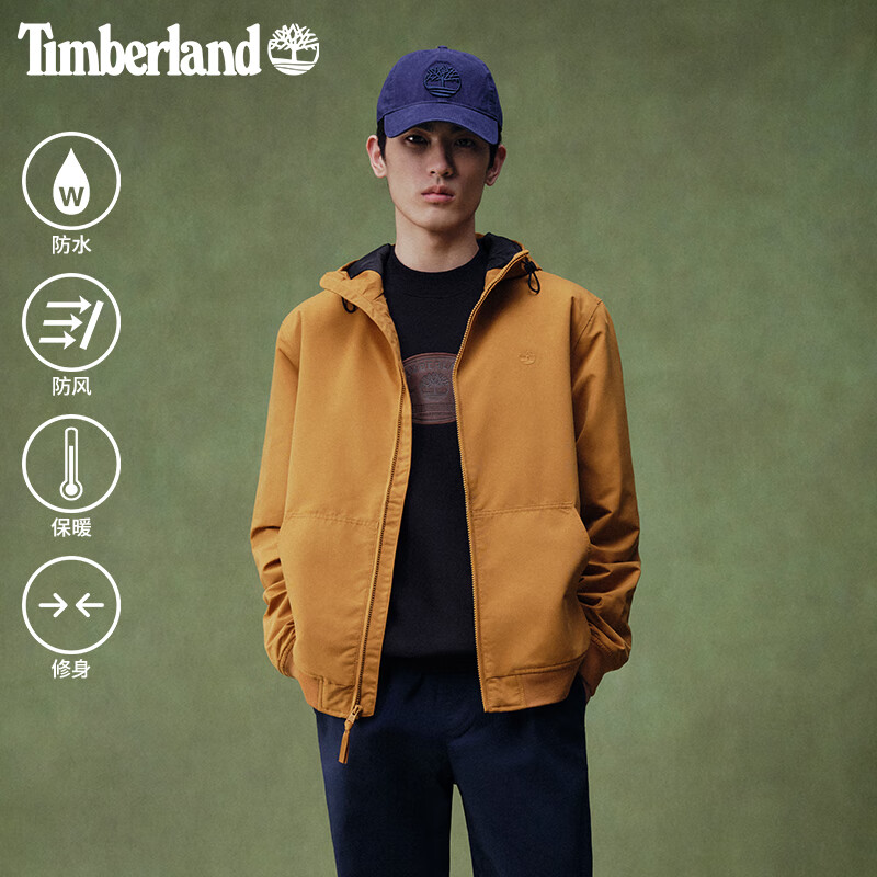 添柏岚（Timberland）官方男款夹克外套户外休闲防水防风修身|A28GP A28GPP47/小麦色 M