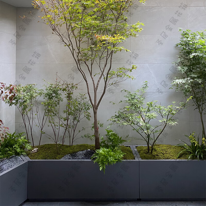 镀锌板成品移动花箱户外不锈钢花箱组合定制花槽长方形花池露台铁 深