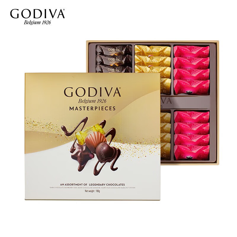 歌帝梵(godiva)歌帝梵进口夹心巧克力臻粹礼盒金装情人节生日礼物女友