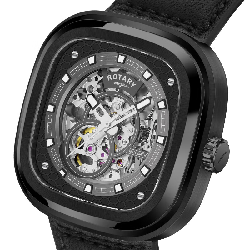 Rotary英国格林威治手表男士腕表全自动镂空机械表男表送男生情人节礼物 GS00014/30