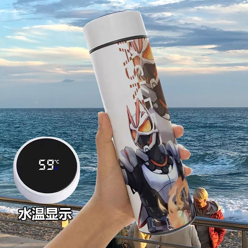 假面騎士周邊智能保溫杯大容量不銹鋼便攜高顏值測溫度顯示水杯 款式13 100mL以下