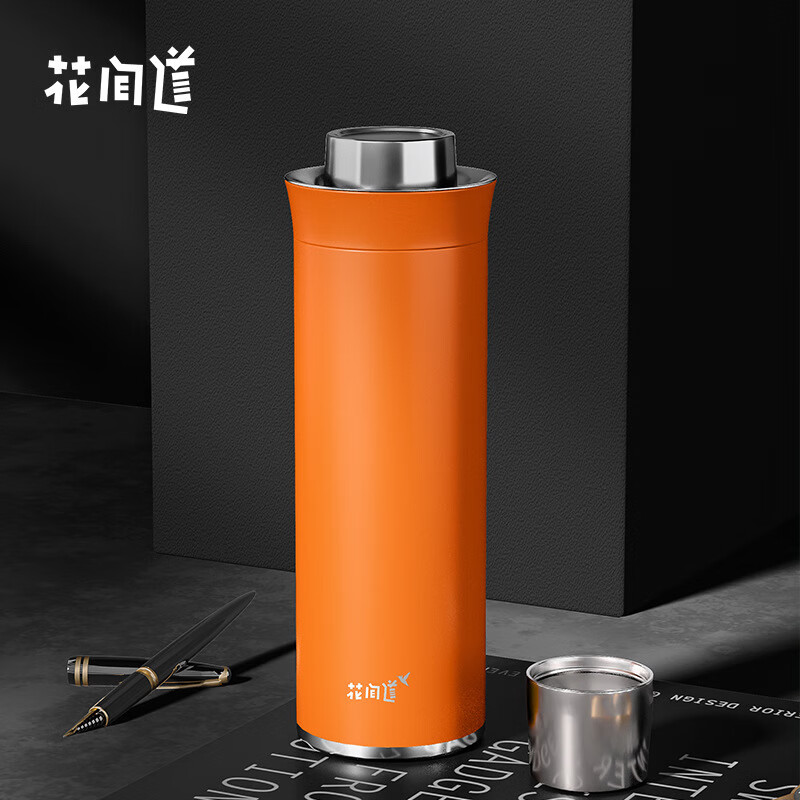 花间道TQUI花间道焖茶杯旅行闷泡杯车载泡茶保温杯男茶水分离闷茶水杯子 乌金黑420ml【精美彩盒】 常规