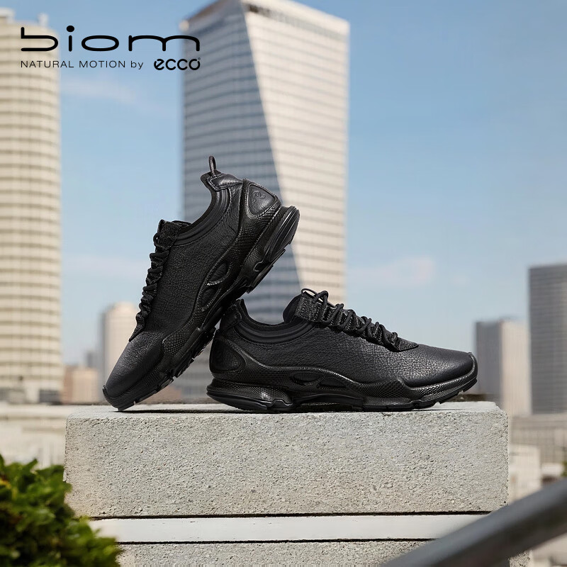 爱步（ECCO） BIOM C 耐穿抗撕拉牛皮城市跑步运动鞋女 健步800443 黑色37