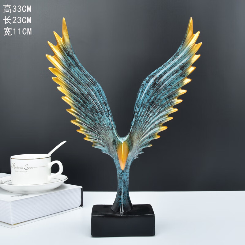 大展宏图家居创意客厅小摆件办公室酒柜装饰品 鹏程万里大号高贵蓝