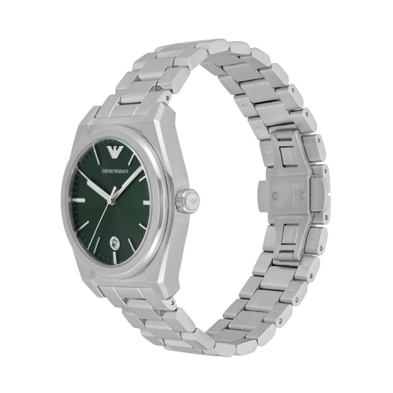 EMPORIO ARMANI官方正品手表男士简约商务放射纹表盘石英表送情人节礼物送男友 银色AR11621 41mm