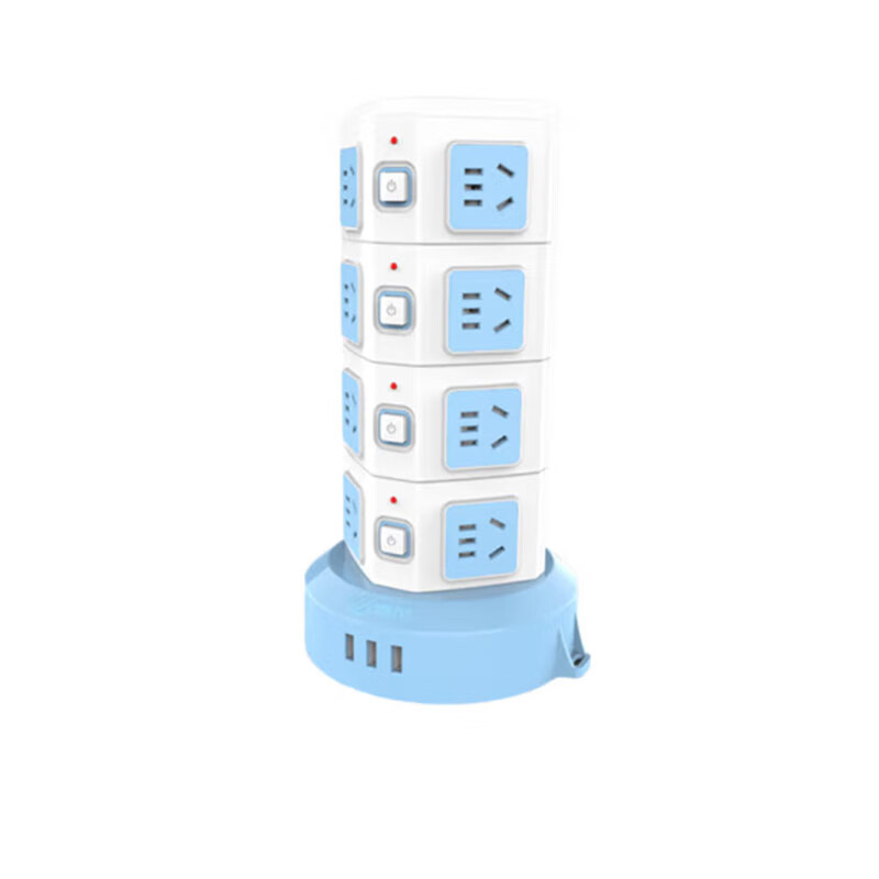 清风 插座立式多功能电源usb排插板带线家用创意桌面接线板拖线板l014