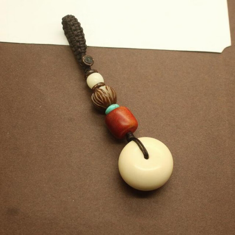 涵客天然象牙果平安扣汽车钥匙扣简约钥匙挂件男女百搭包包挂饰小清新