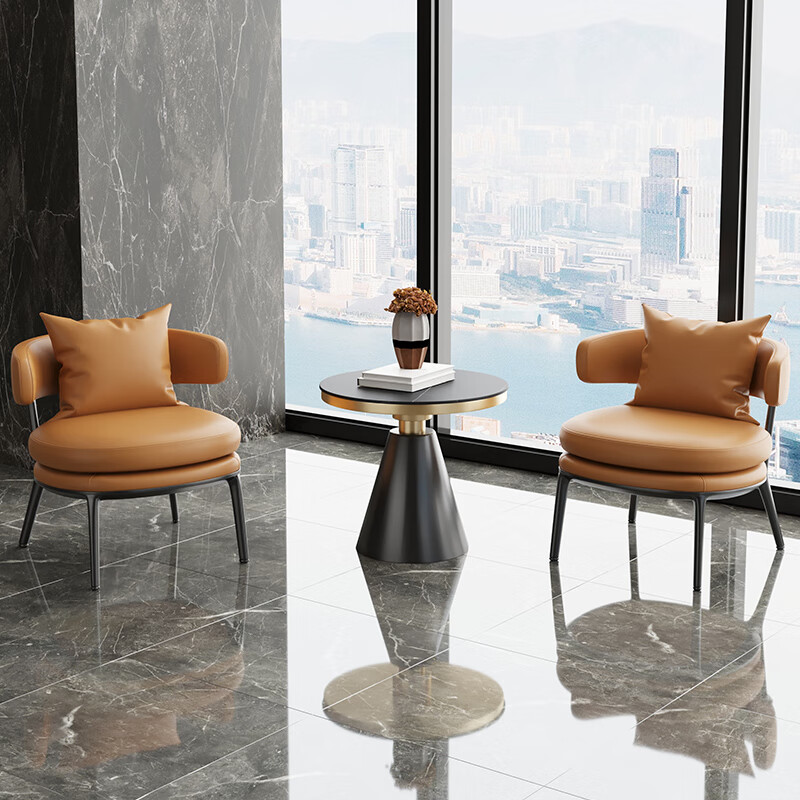 轻奢意式美容院医疗会所接待洽谈椅酒店宾馆休闲沙发客厅阳台桌椅