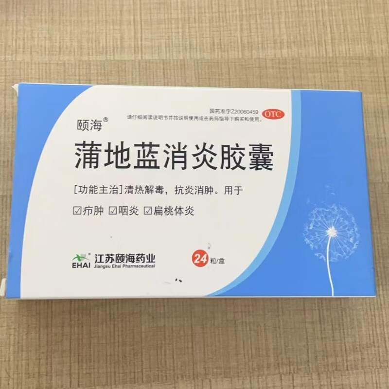 颐海 蒲地蓝消炎胶囊 0.4g*24粒/盒 1盒