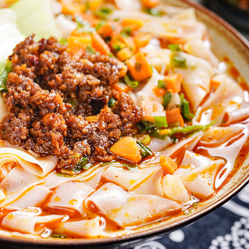 i云南卷粉8袋装云南特产麻辣红烧蒸河粉速食早餐食品 多口味混装x6袋