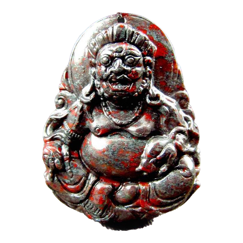 萬宗【密宗財(cái)神】天然廣西桂林雞血石財(cái)神吊墜男女項(xiàng)鏈玉石雞血玉