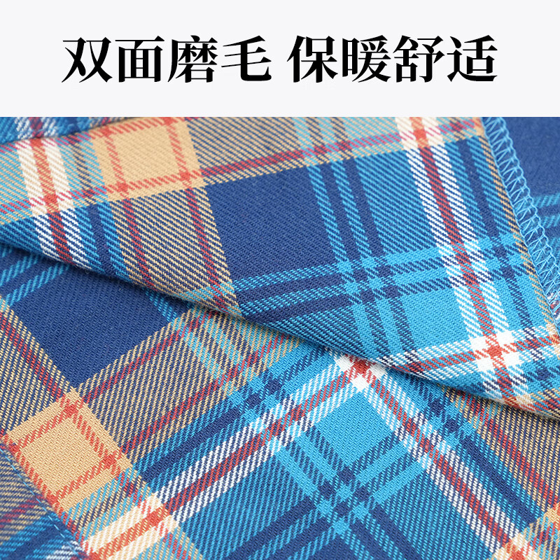 棉风尚情侣睡衣纯棉格子家居服套装男士睡衣春秋款纯棉长袖格子可外穿大 女款家居服 红色 160
