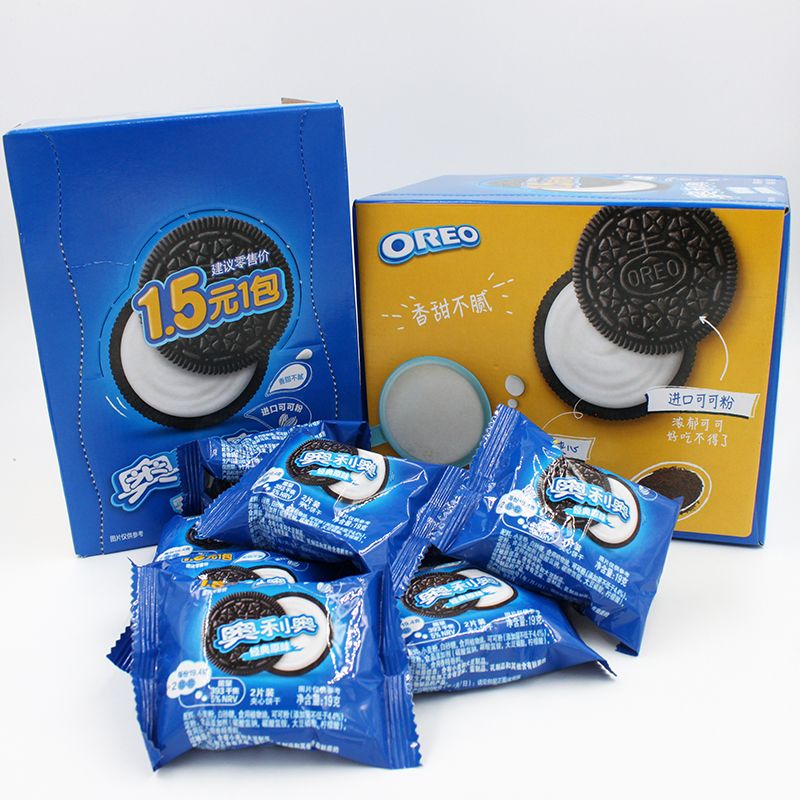 奥利奥(oreo)奥利饼干零食桶418原味夹心饼干小包装儿童休闲零食食品