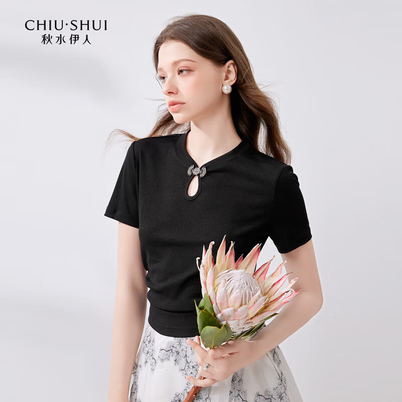 ��ˮ���˼�Լ�ٴ�Բ������T��2024���ļ��¿�Ůװ����С�������� ��ɫ S