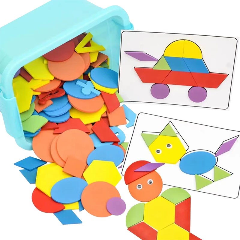 形梯形圆形三角形六边形半圆形扇形椭圆菱形180 创意几何拼图180片