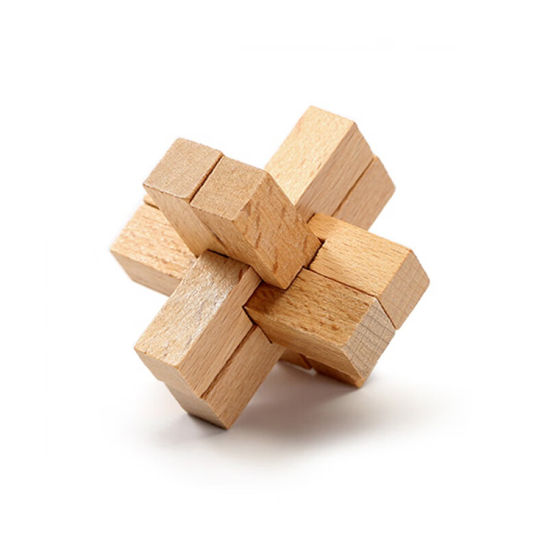 guen鲁班锁全套8一12岁榫卯结构榉木小学生儿童玩具九连环老人解闷