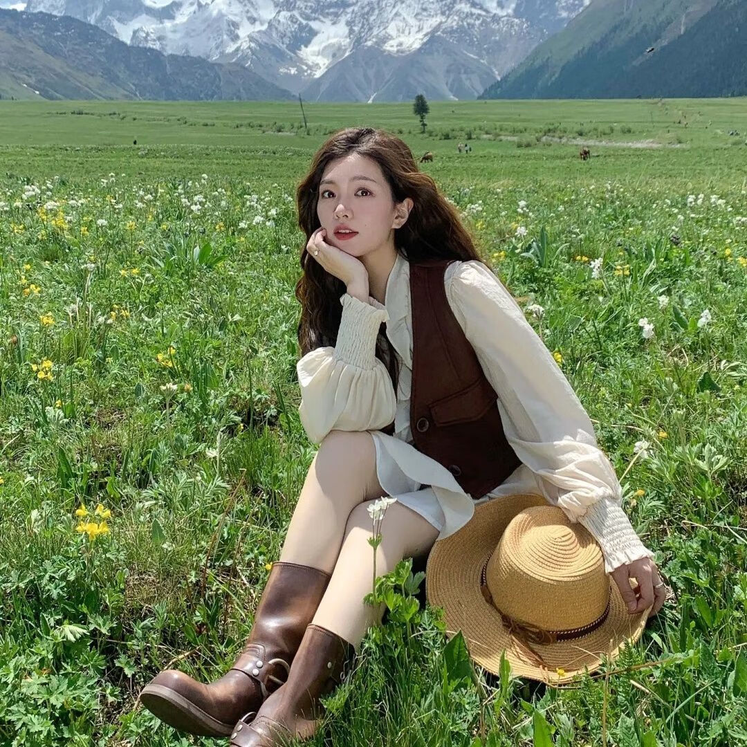 俞卫西部牛仔风服装女新疆草原旅游穿搭海边度假连衣裙云南拍照川牛仔