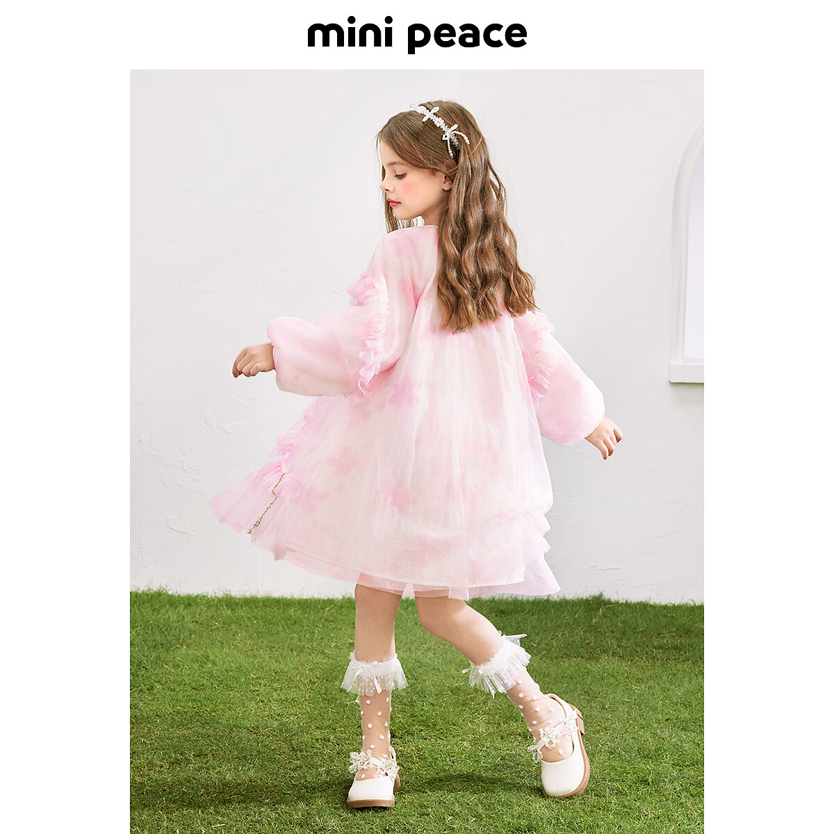 MiniPeace太平鸟童装女童连衣裙FBFAF1330 玫瑰粉 140