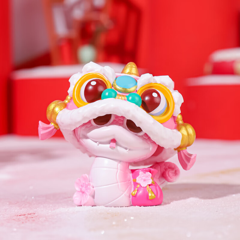 集物一册生日元旦礼物国潮蛇行大运蛇摆件吉祥物生肖蛇桌面装饰车载摆件 福运粉蛇【1个】 囯潮蛇行大运摆件