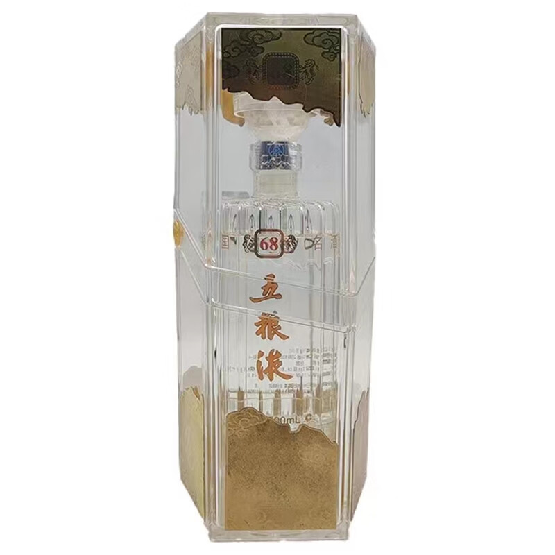 五粮液2004-2005年68度五粮液五边型水晶盒68度500ml高度白酒陈年收藏