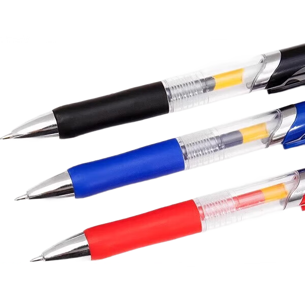 按动式中性笔教师用红笔子弹头老师改作业学生标记重点圆珠笔水笔 黑色(按动中性笔) 5支笔