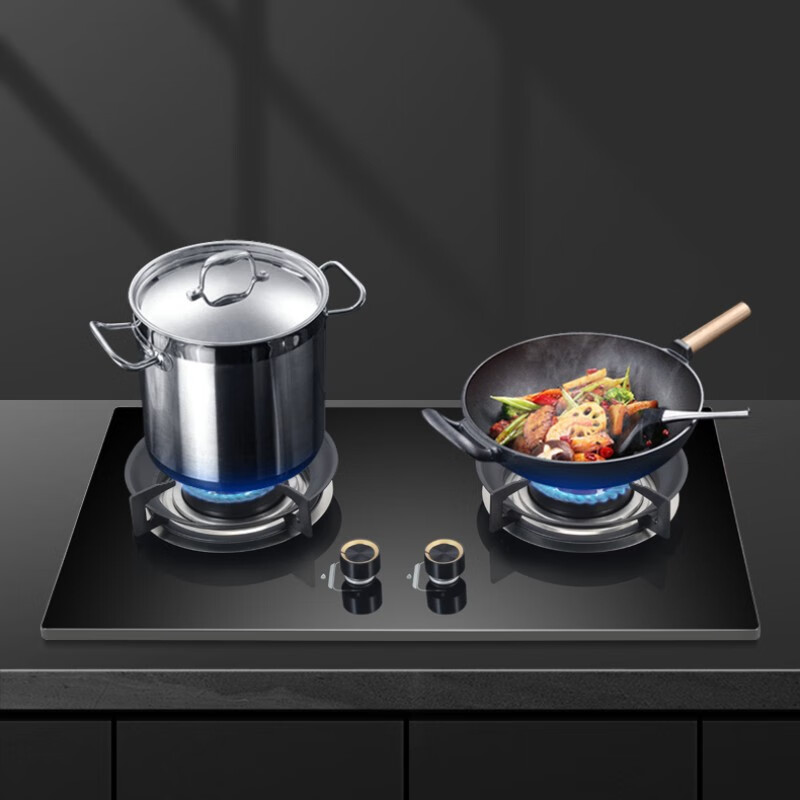 荣胜750大面板天然气灶5.2KW大火力家用燃气灶天然气双灶台嵌两用灶一级能效猛火灶具天然气灶 天然气