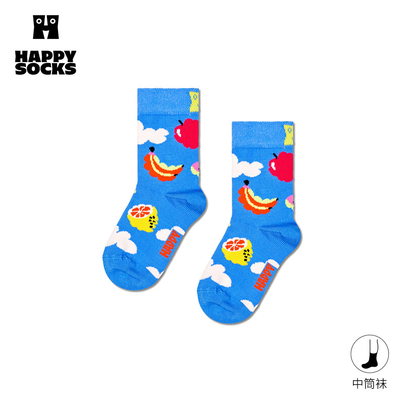 Happy Socks【新品】秋冬季可爱儿童小孩小腿袜中筒袜时尚男女童学院风袜子 小水果云 1双 均码 4-6Y 京东折扣/优惠券