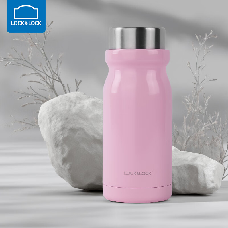 乐扣乐扣（LOCK&amp;LOCK）牛奶保温杯女水杯高颜值杯子迷你可爱简约便携口袋情侣保温 粉色300ml