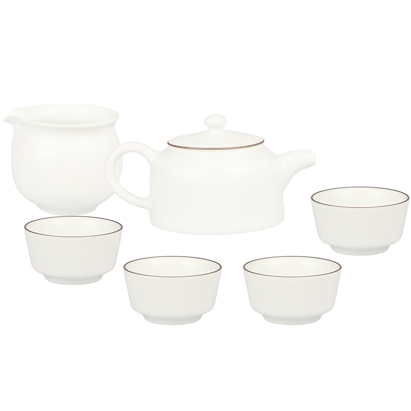 景德鎮(zhèn)茶具陶瓷瓷器羊脂白玉功夫茶具泡茶壺套裝整套家用高檔禮盒辦公室 羊脂玉白瓷茶具套裝