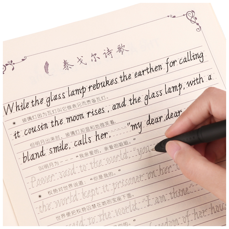 英文字帖意大利体斜手写印刷体成人练字帖大学生英语