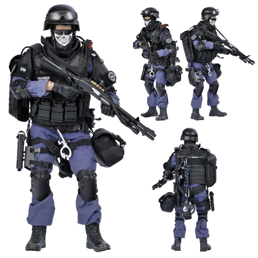 kadhobbykadhobby仿真16小比例te警swat攻击手兵人模型玩具 随机发