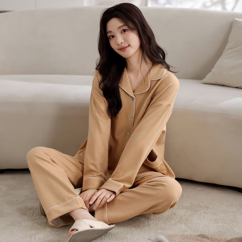 猫人(MiiOW)睡衣女秋冬季加绒保暖2025新款阳离子羊毛蚕丝家居服套装 诺姜黄 2XL 【建议140-160斤】