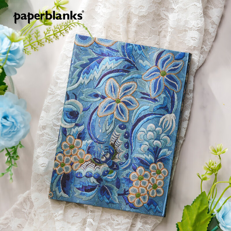 paperblanks佩兰克笔记本本子日记本古风手帐手账本送老外中国特色礼物记事本颂扬汉服刺绣蓝柳 【硬壳翻盖款】刺绣蓝柳/大本/横线